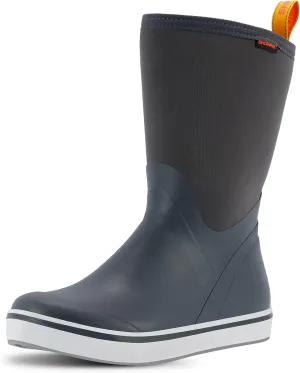 Showave Men's Deck Boots Mid Calf Rubber Boots Waterproof Fishing Sailing Boots Non-Slip Insulated Rain Boots For Outdoor Gardening Mud Yard Working