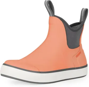 Showave Men’s Deck Boots Waterproof Ankle Saltwater Rain Boot Fishing Rubber Boots Slip On Neoprene Boat Booties Work Sailing Boot For Men