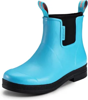 Showave Women's Rain Boots Waterproof Insulated Rubber Neoprene Boots Anti-slip Short Garden Booties Comfortable Sports Sole for Outdoor Mud Yard Farm Working