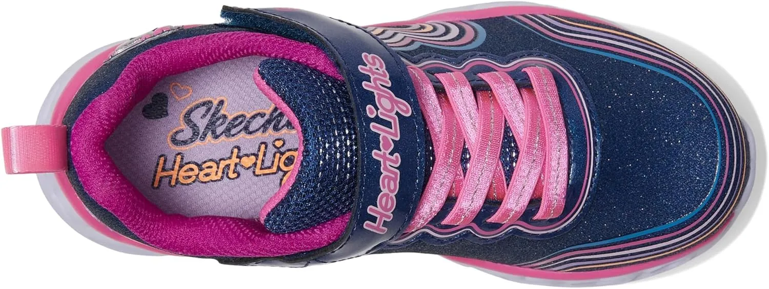 Skechers Unisex-Child Lights-Retro Hearts Sneaker