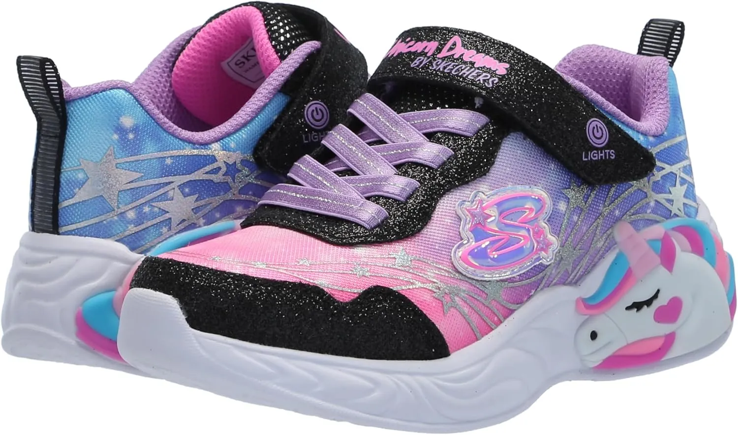 Skechers Unisex-Child Unicorn Dreams-Wishful Magi Sneaker