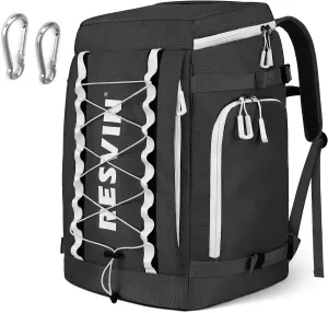 Ski Boot Bag, Large 55L Ski Boot Bag Backpack 1680D Nylon Waterproof Ski Bag for Helmet, Goggles, Gloves, Skis Snowboard & Accessories Travel