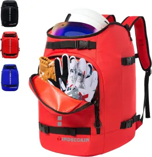 Ski Boot Bag, Ski and Ski Boot Travel Backpack, 50L Large Capacity can Accommodate Ski Helmet, Goggles, Gloves, Snowboard and other Accessories