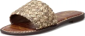 Slip Wheat Multi Expiring soon Flats Edelman Sandals Footbed On Sam Cushioned Woven Geraldine Attentive support