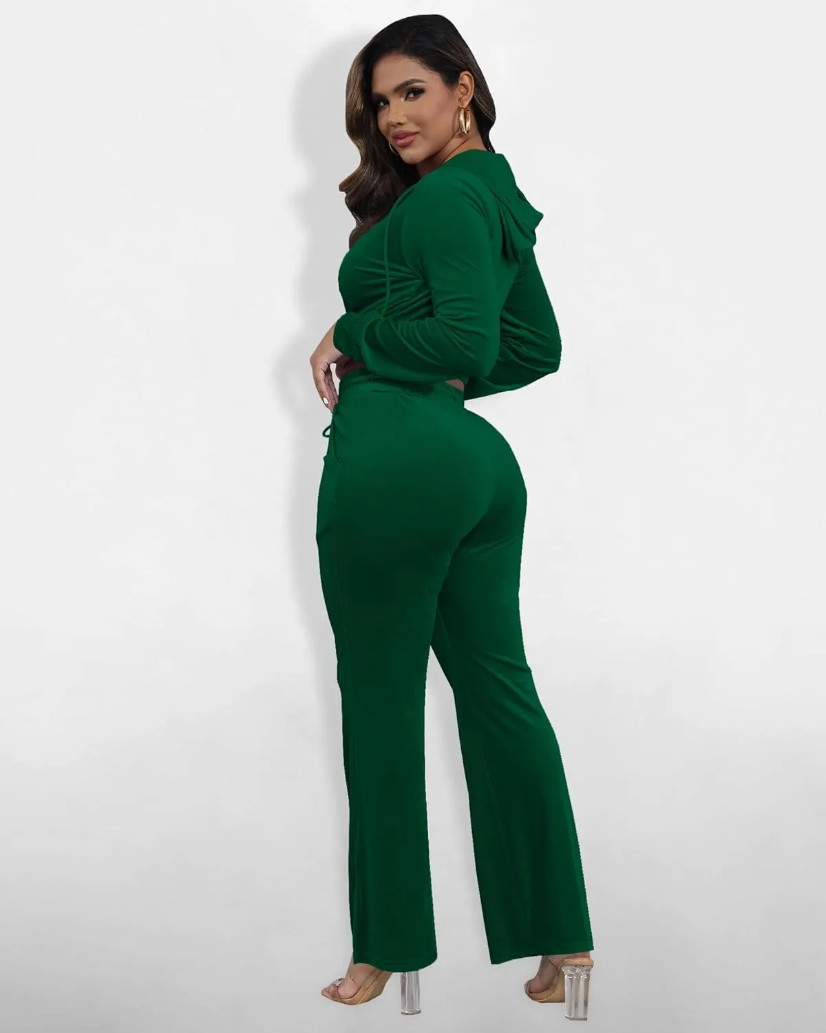 SMSN Women Sweatsuits Set Velvet 2 Piece Tracksuit Outfits Velour Jogging Long Sleeve Sweat Hoodie and Sweatpants Set