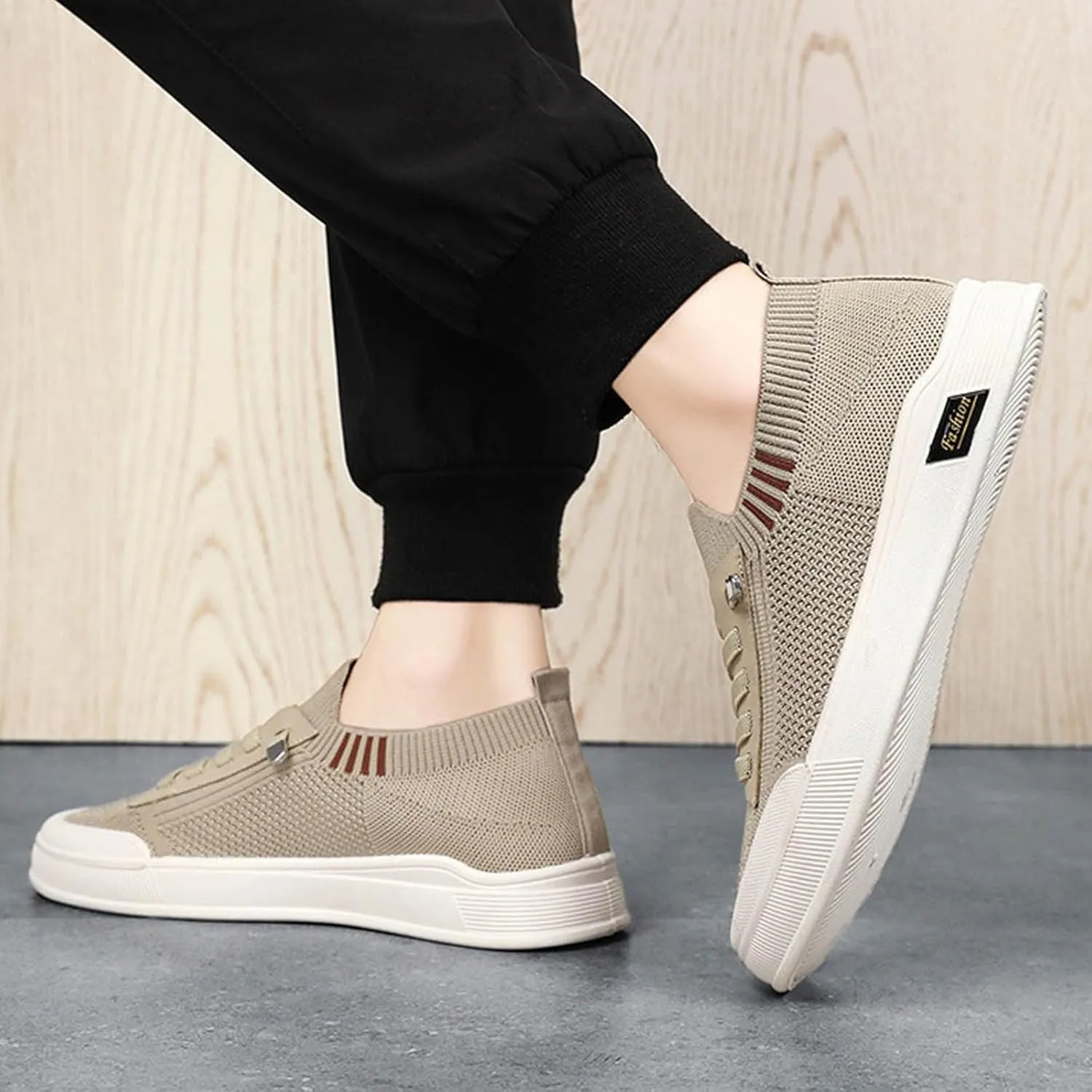 Sneakers Business Breathable Men's Casual Woven Flat Shoes Solid Color Breathable Single Shoes