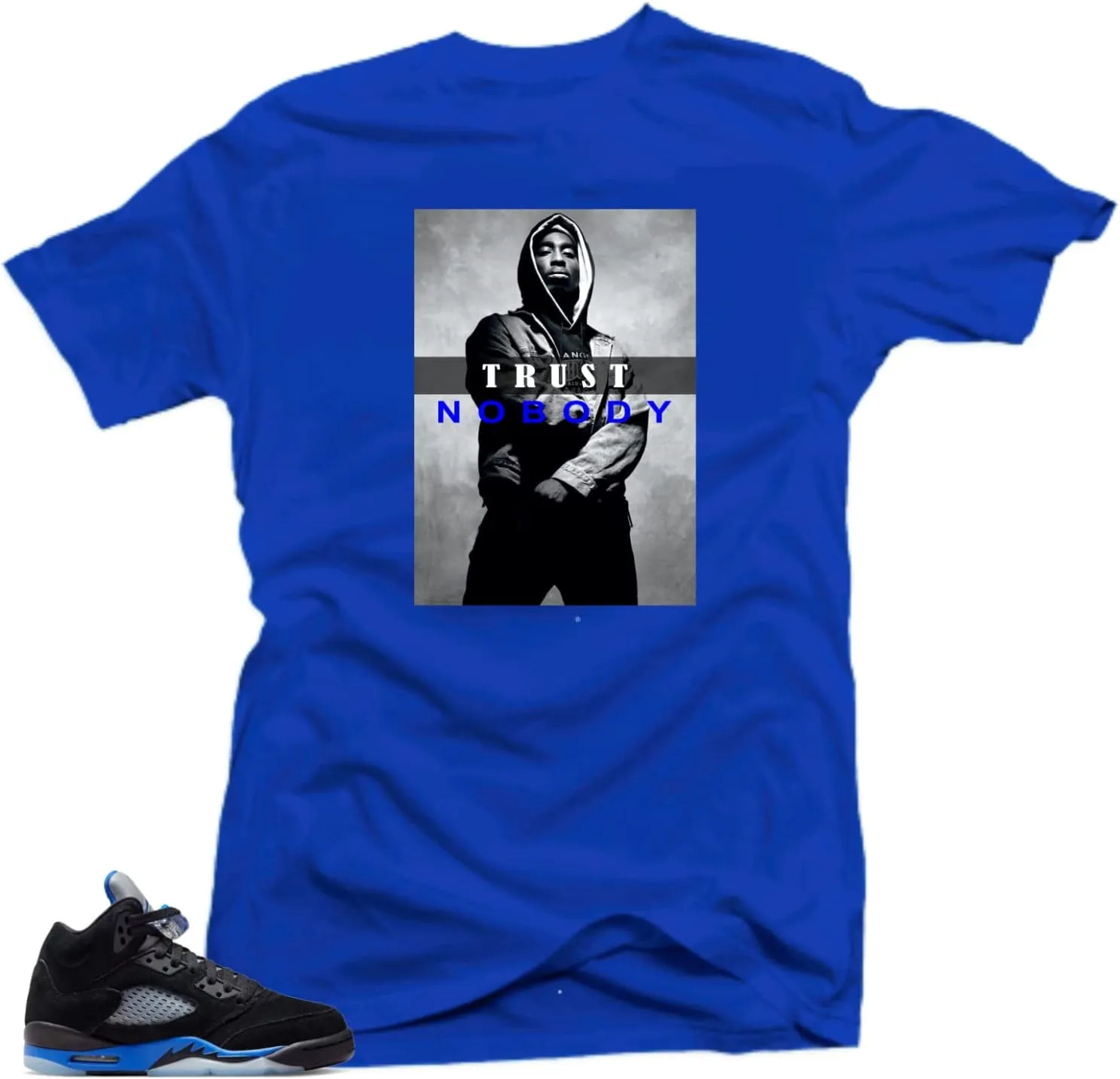 SNELOS Shirt to Match Jordan 5 Racer Blue Match Sneaker tee