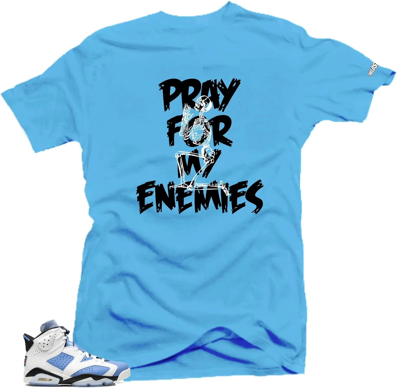 SNELOS Shirt to Match Jordan 6 UNC University Match Sneaker tee