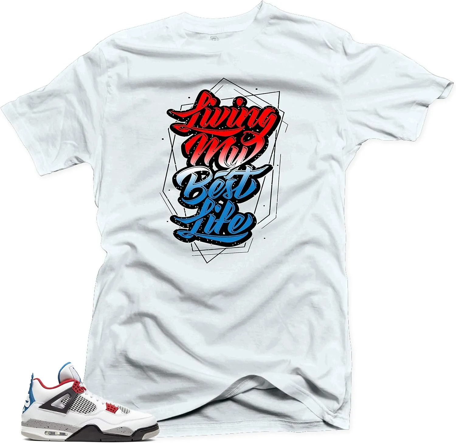 SNELOS Shirt to Match Sneaker Jordan Retro 4 What The Match Jordan Tee