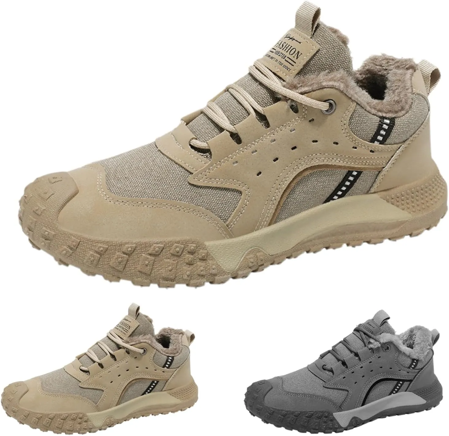 Snow Shoes for Men Lace Up Plush Lined Walking Sneaker Non-Slip Womens Winter Boots