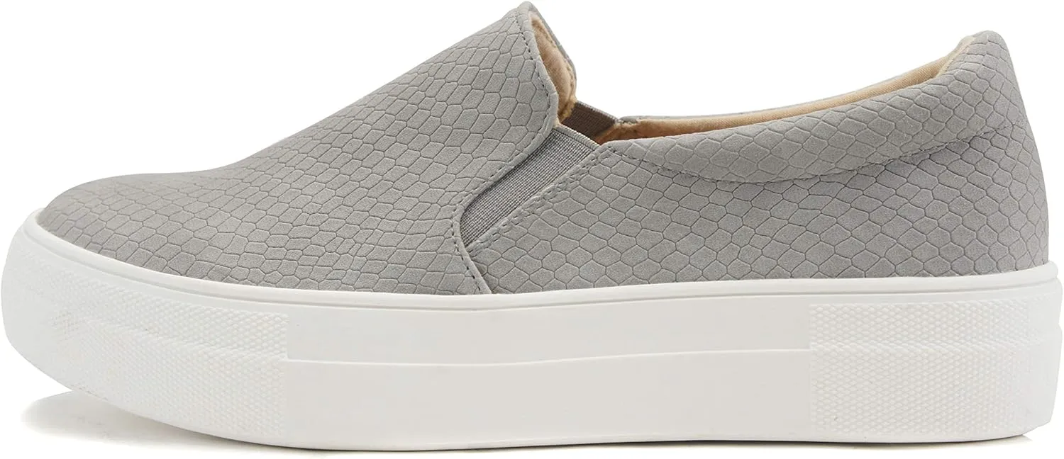 Soda Hike ~ Slip On Double Layer Foam Padded Cushion Sock Fashion Sneakers (Grey Cobra, Numeric_9)