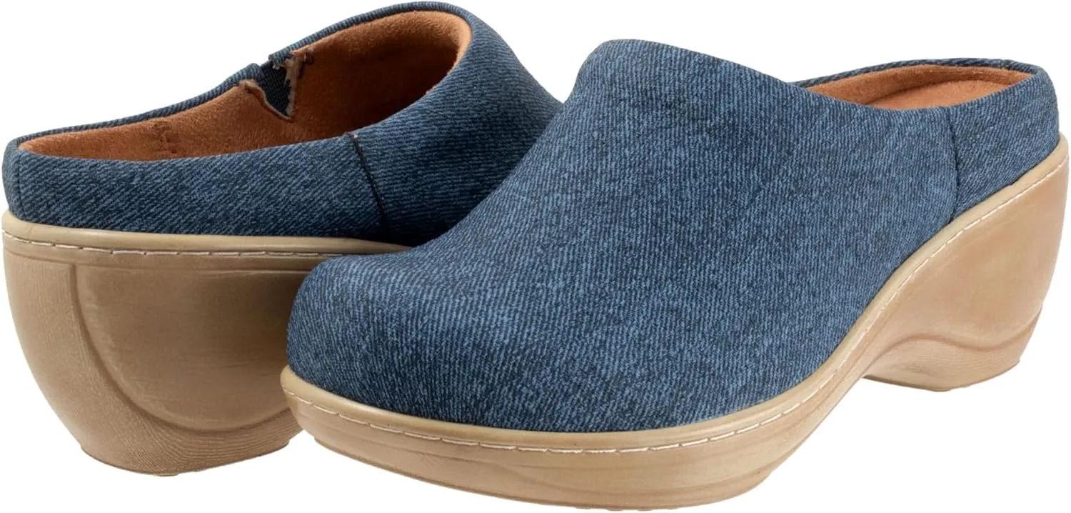 SoftWalk Women's Madison Mule, Blue Denim, 8.5