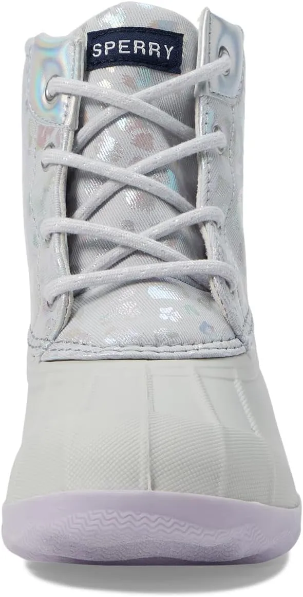 Sperry Kids Girls Port Metallic Leopard Print Duck Casual Boots Ankle - Grey