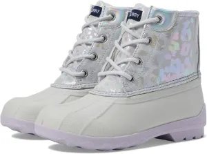 Sperry Kids Girls Port Metallic Leopard Print Duck Casual Boots Ankle - Grey