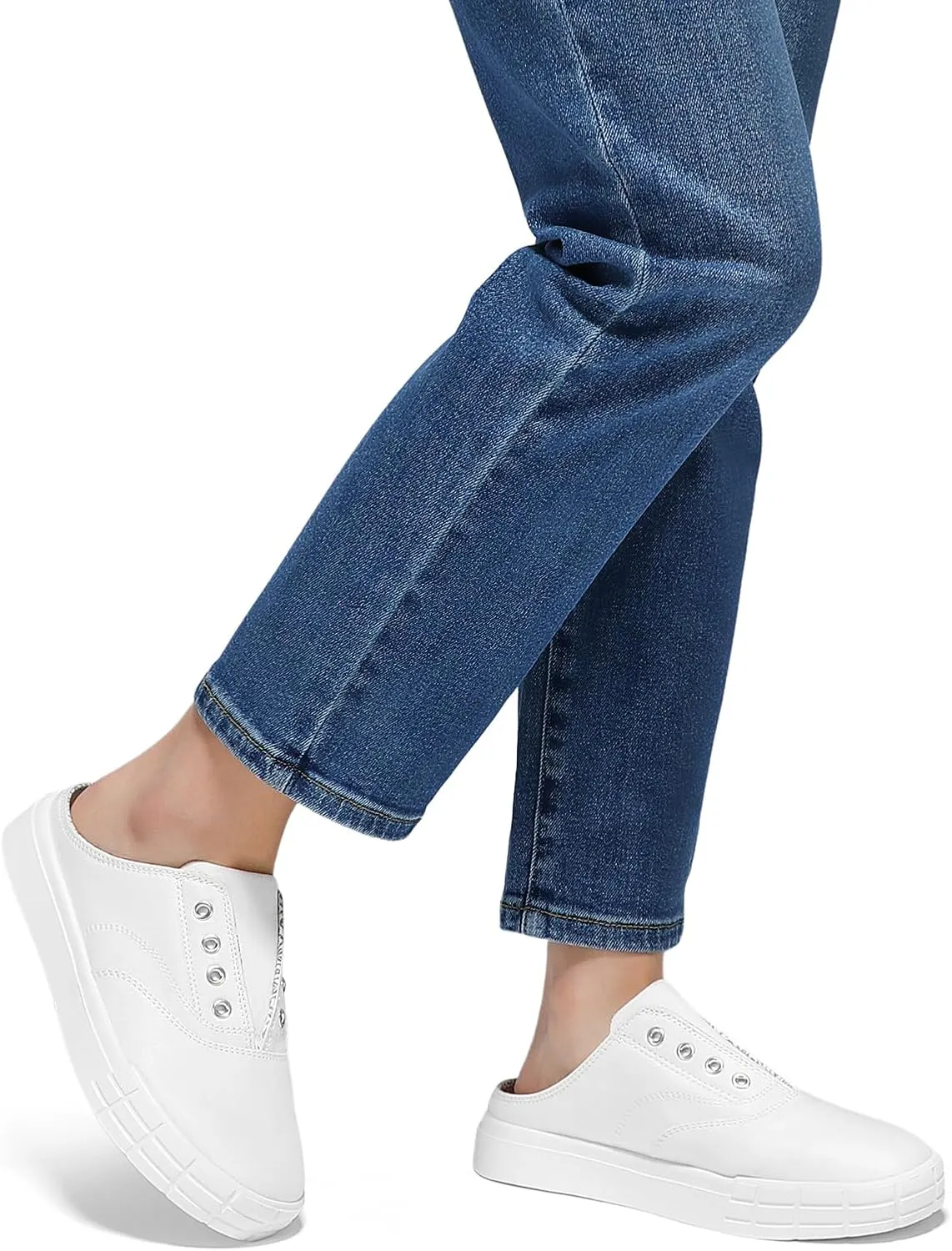 STQ Slip On Orthopedic Wide Shoes丨Lightweight Women Backless Casual Plantar Fasciitis Relief Mule Sneakers