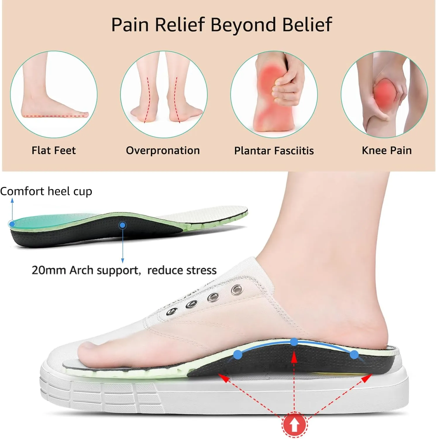 STQ Slip On Orthopedic Wide Shoes丨Lightweight Women Backless Casual Plantar Fasciitis Relief Mule Sneakers