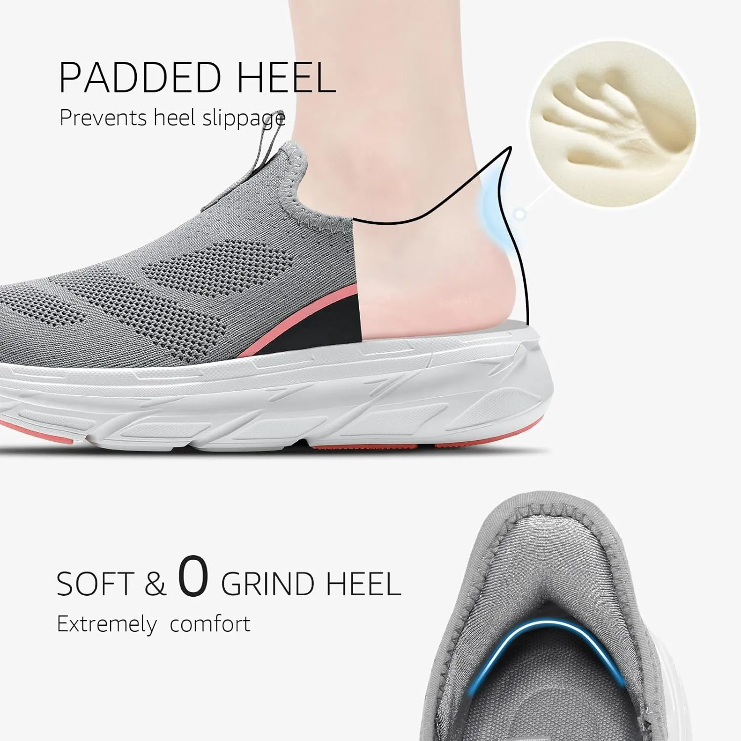 STQ Walking Shoes for Women Supportive Cushioned Mesh Shoes Casual Slip on Sneakers Orthopedic Arch Support Slip Resistant Work Shoes for Pregnancy Nurse Standing All Day