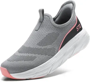 STQ Walking Shoes for Women Supportive Cushioned Mesh Shoes Casual Slip on Sneakers Orthopedic Arch Support Slip Resistant Work Shoes for Pregnancy Nurse Standing All Day