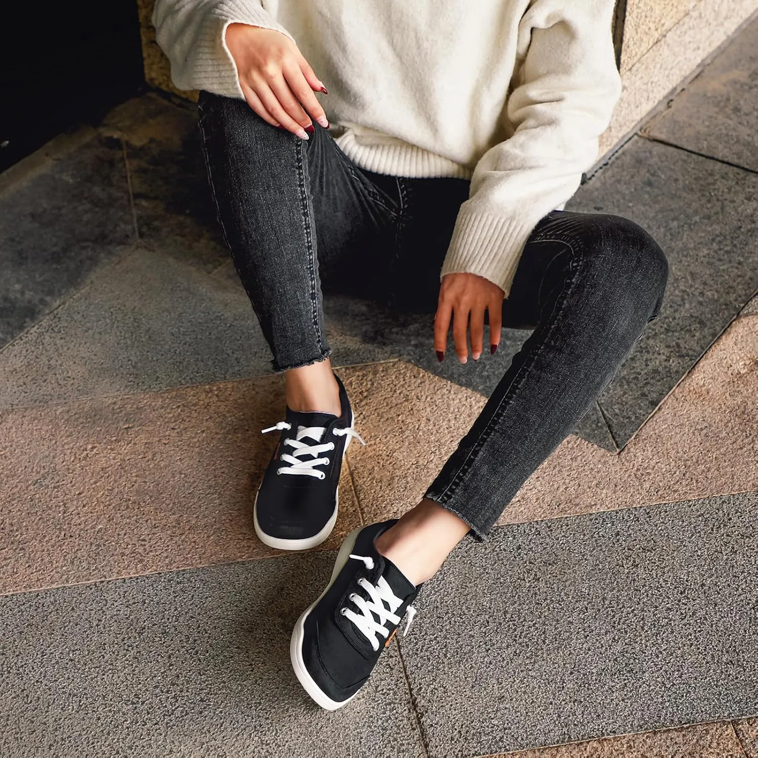 STQ Women Slip On Shoeswith Orthopedic Insole Low Top Classic Fashion Canvas Sneakers | Plantar Fasciitis Shoes