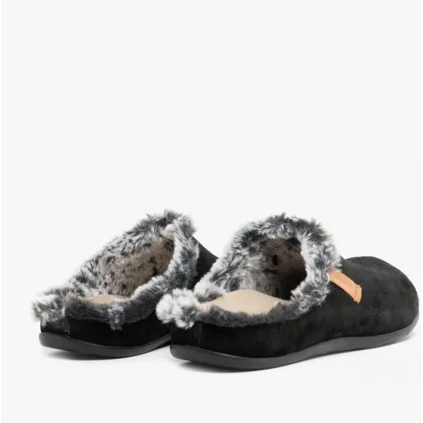 Strive LUXEMBOURG Mens Leather Mule Slippers Black