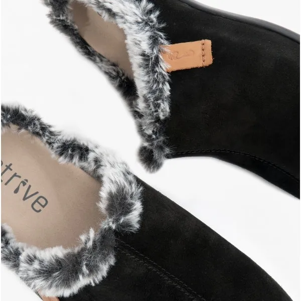 Strive LUXEMBOURG Mens Leather Mule Slippers Black