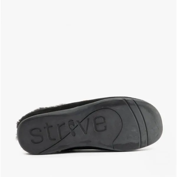 Strive LUXEMBOURG Mens Leather Mule Slippers Black