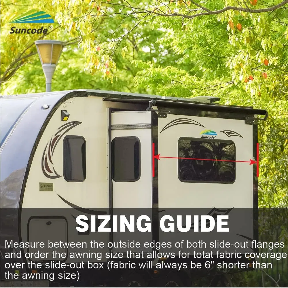 Suncode Slide Topper Awning Black RV Slide Out Awning Slide Out Protection Modular Designed for RVs,Travel Trailers,5th Wheels,and Motorhomes 14'1"(13'7"Fabric)