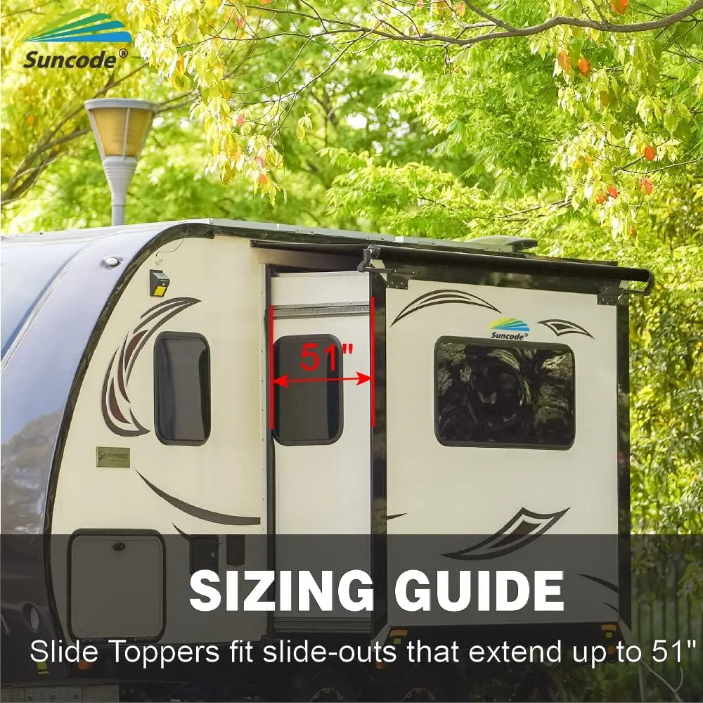 Suncode Slide Topper Awning Black RV Slide Out Awning Slide Out Protection Modular Designed for RVs,Travel Trailers,5th Wheels,and Motorhomes 14'1"(13'7"Fabric)