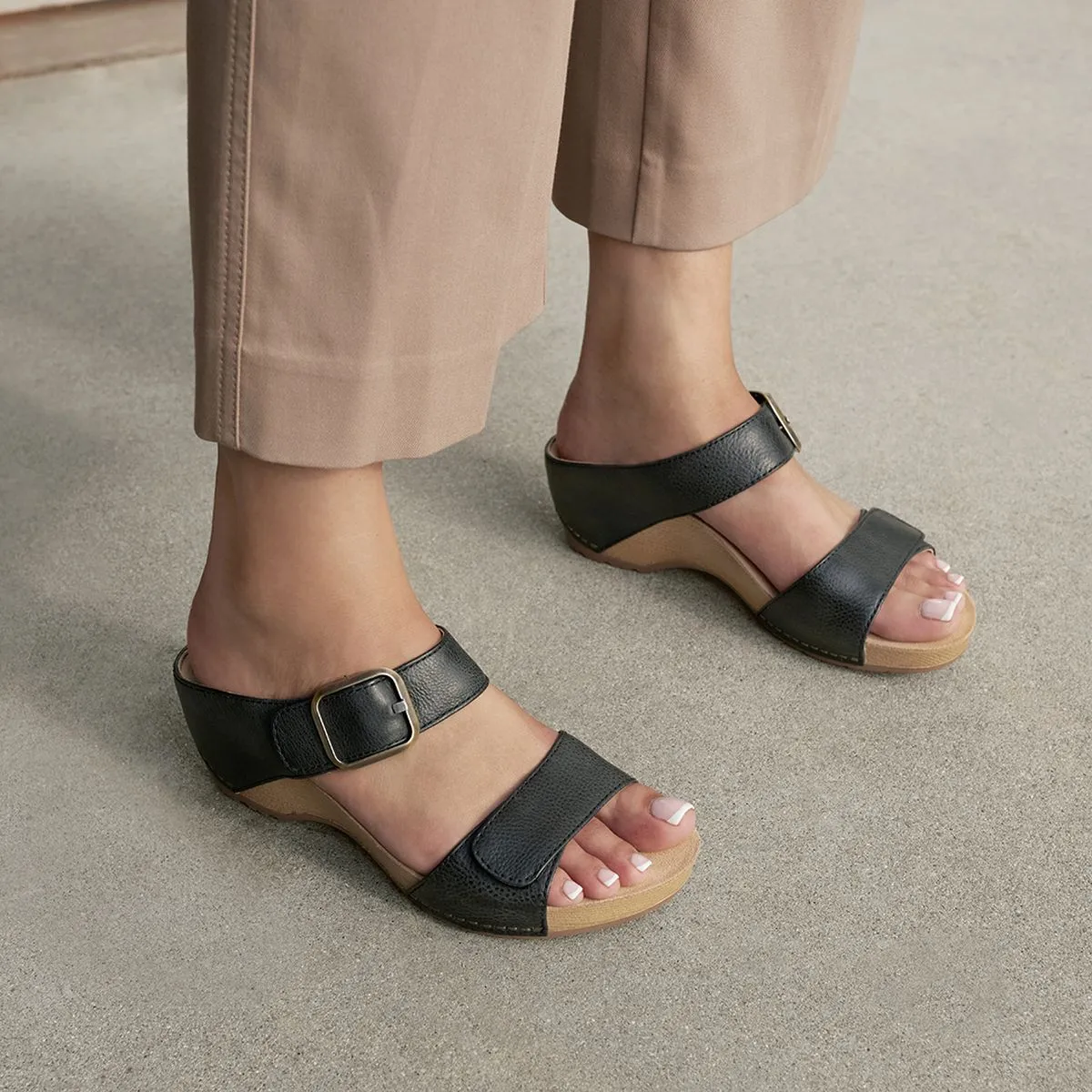 Tanya Burnished Leather Sandals