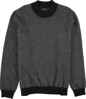 Tasso Elba Mens Herringbone Pullover Sweater, Grey, Medium