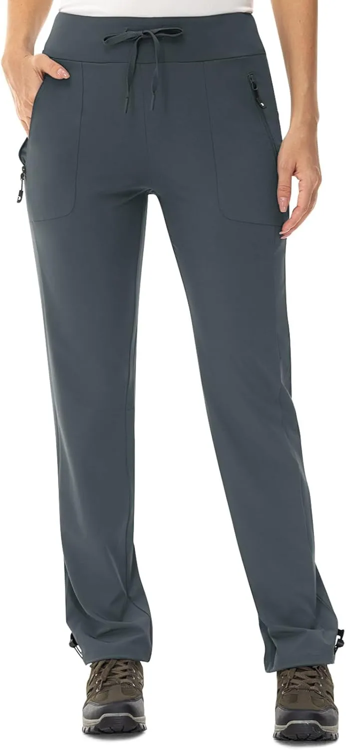 TBMPOY Women's Hiking Pants Lightweight Water Resistant Travel Joggers Quick Dry Outdoor Athletic Pants Zipper Pockets