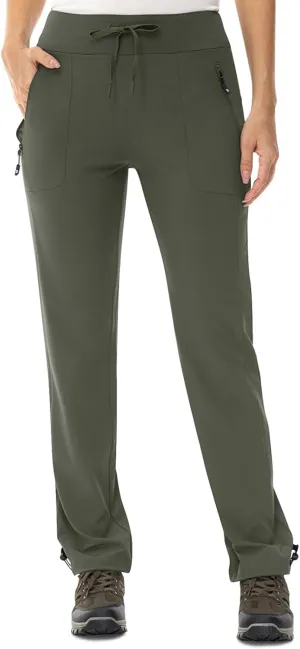 TBMPOY Women's Hiking Pants Lightweight Water Resistant Travel Joggers Quick Dry Outdoor Athletic Pants Zipper Pockets