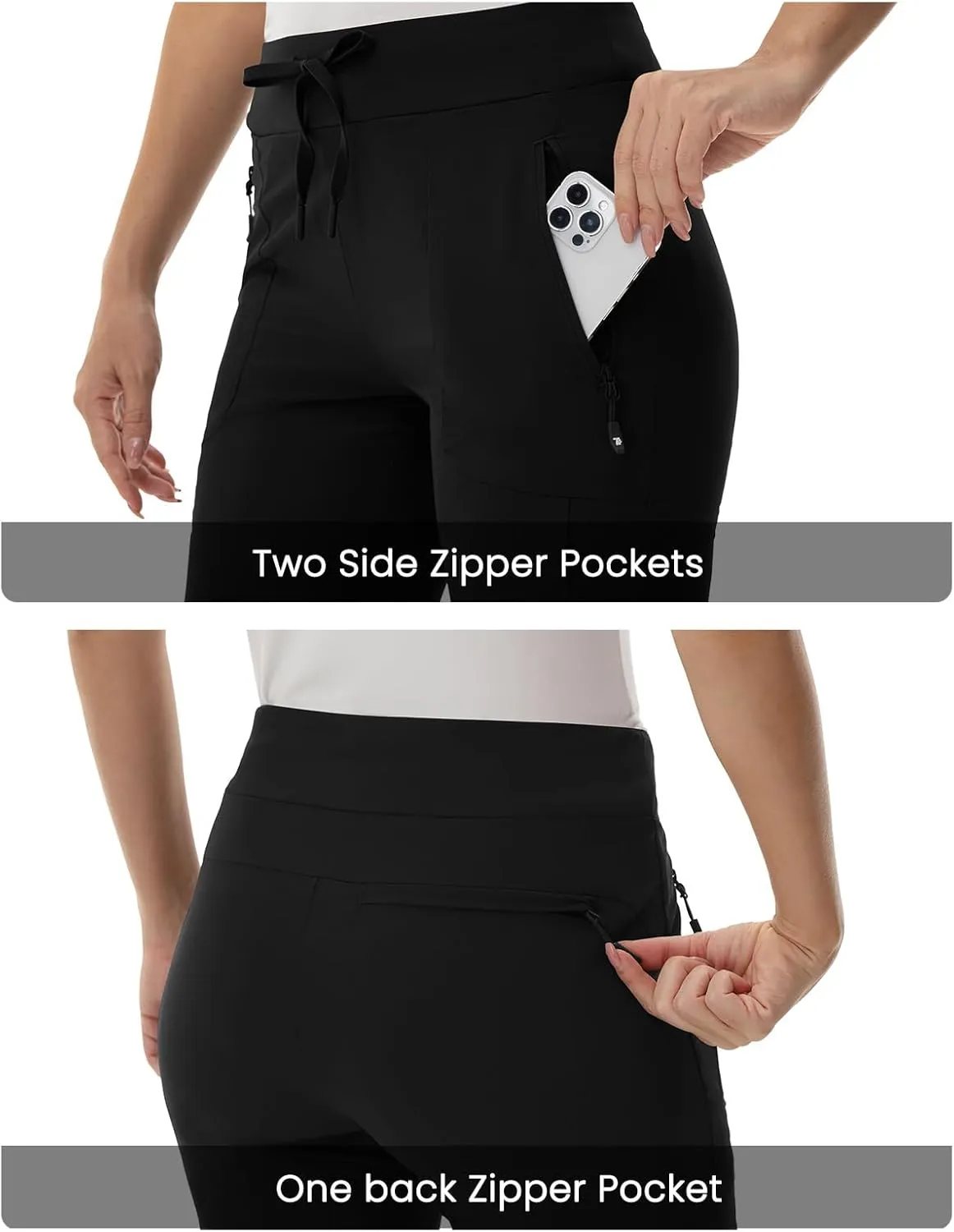 TBMPOY Women's Hiking Pants Lightweight Water Resistant Travel Joggers Quick Dry Outdoor Athletic Pants Zipper Pockets
