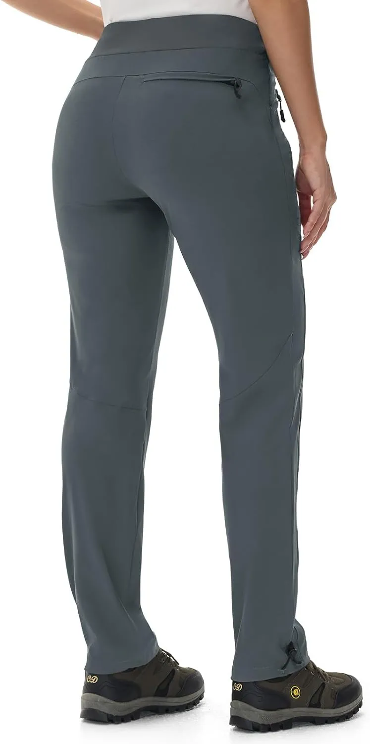 TBMPOY Women's Hiking Pants Lightweight Water Resistant Travel Joggers Quick Dry Outdoor Athletic Pants Zipper Pockets