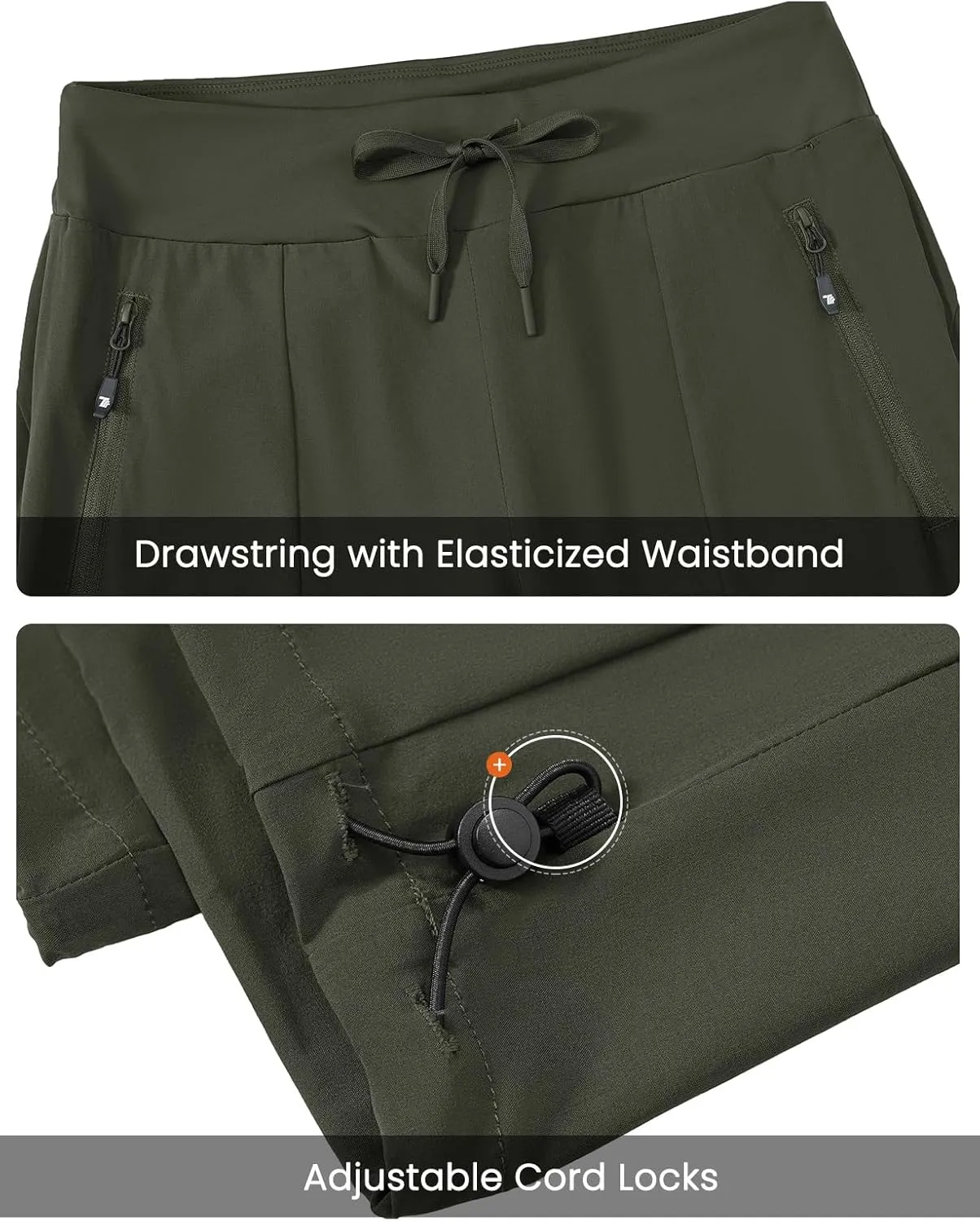 TBMPOY Women's Hiking Pants Lightweight Water Resistant Travel Joggers Quick Dry Outdoor Athletic Pants Zipper Pockets