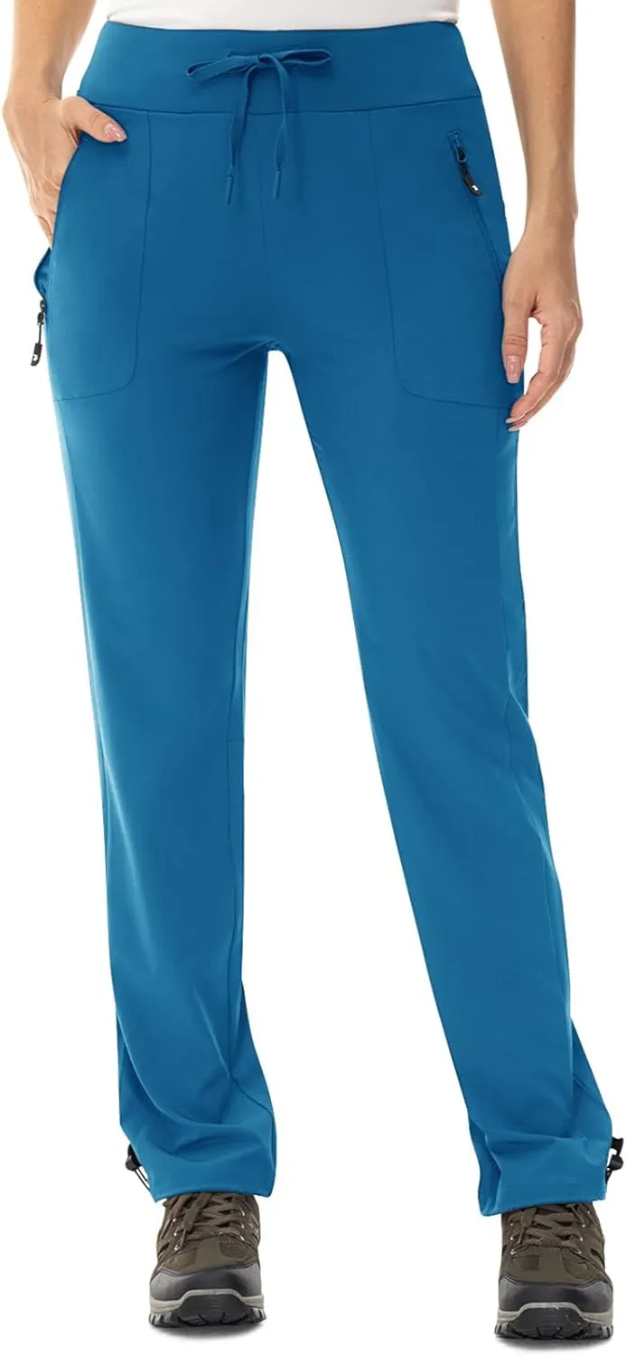 TBMPOY Women's Hiking Pants Lightweight Water Resistant Travel Joggers Quick Dry Outdoor Athletic Pants Zipper Pockets