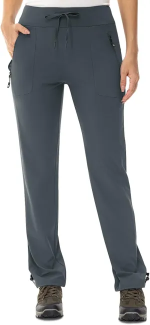 TBMPOY Women's Hiking Pants Lightweight Water Resistant Travel Joggers Quick Dry Outdoor Athletic Pants Zipper Pockets