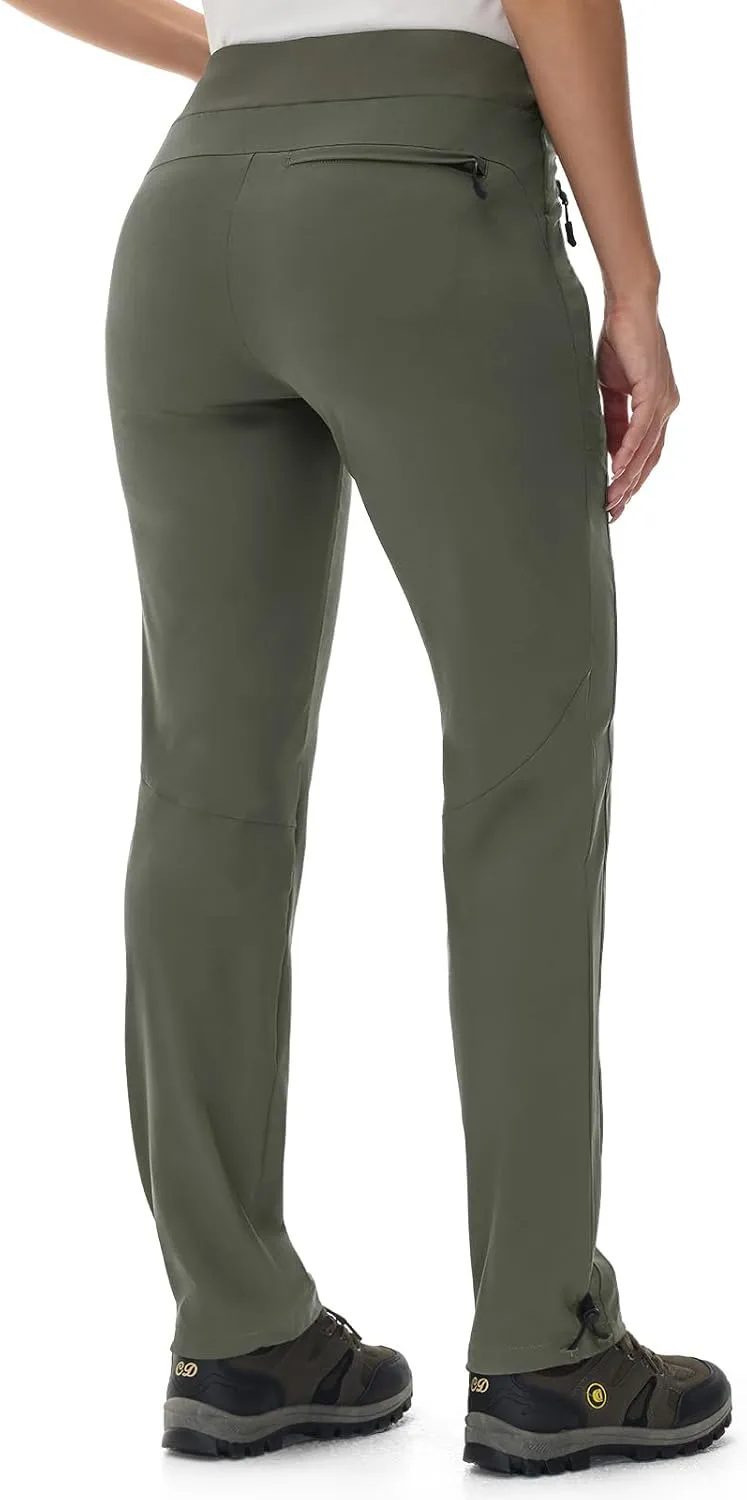 TBMPOY Women's Hiking Pants Lightweight Water Resistant Travel Joggers Quick Dry Outdoor Athletic Pants Zipper Pockets