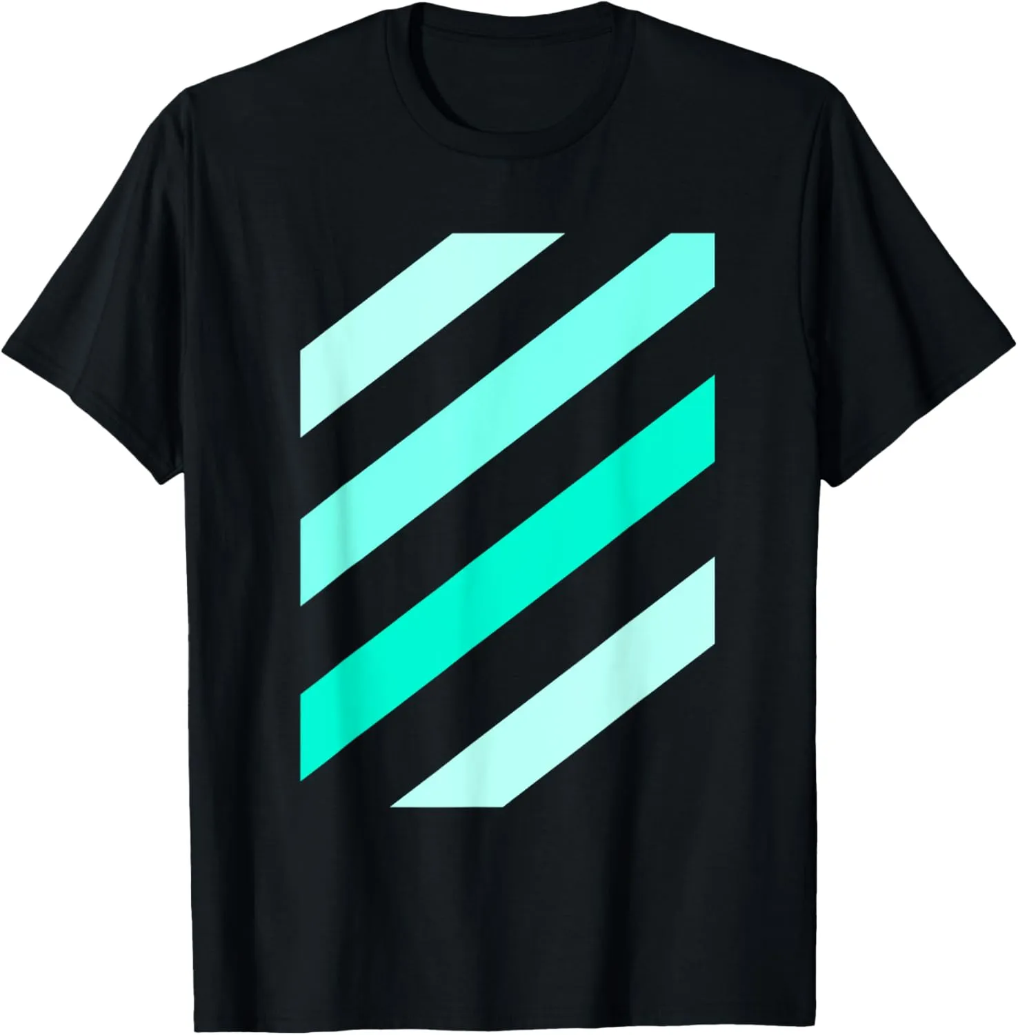 Teal Aqua Stripe Shades Teal Aqua Graphic T-Shirt