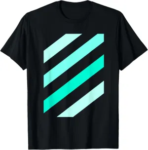 Teal Aqua Stripe Shades Teal Aqua Graphic T-Shirt