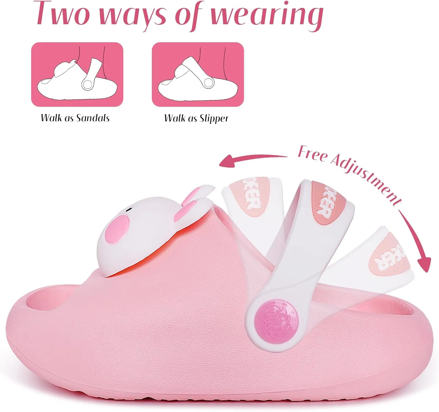 techcity Toddler Little Kids Slide Sandals Cute Summer Shower Beach Pool Slippers Thick Sole Slip On Sandals Water Shoes with Backstrap Boys Girls Clogs