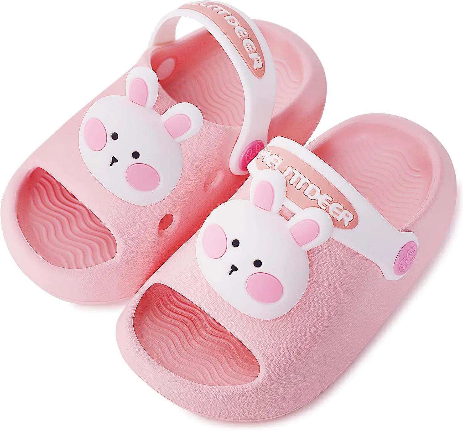 techcity Toddler Little Kids Slide Sandals Cute Summer Shower Beach Pool Slippers Thick Sole Slip On Sandals Water Shoes with Backstrap Boys Girls Clogs