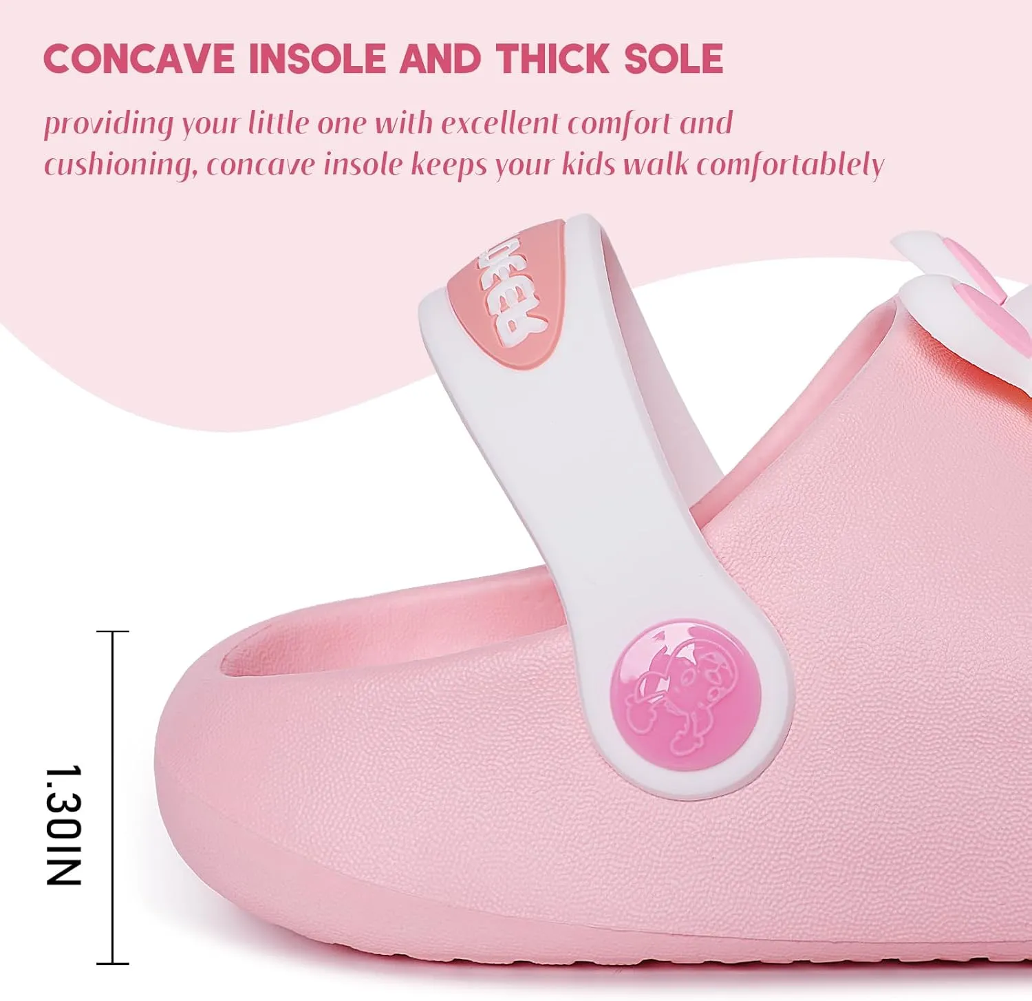 techcity Toddler Little Kids Slide Sandals Cute Summer Shower Beach Pool Slippers Thick Sole Slip On Sandals Water Shoes with Backstrap Boys Girls Clogs