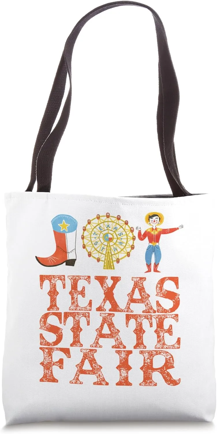 TEXAS FAIR, STATE FAIR COWBOY, FERRIS WHEEL, COUNTY FAIR Tote Bag