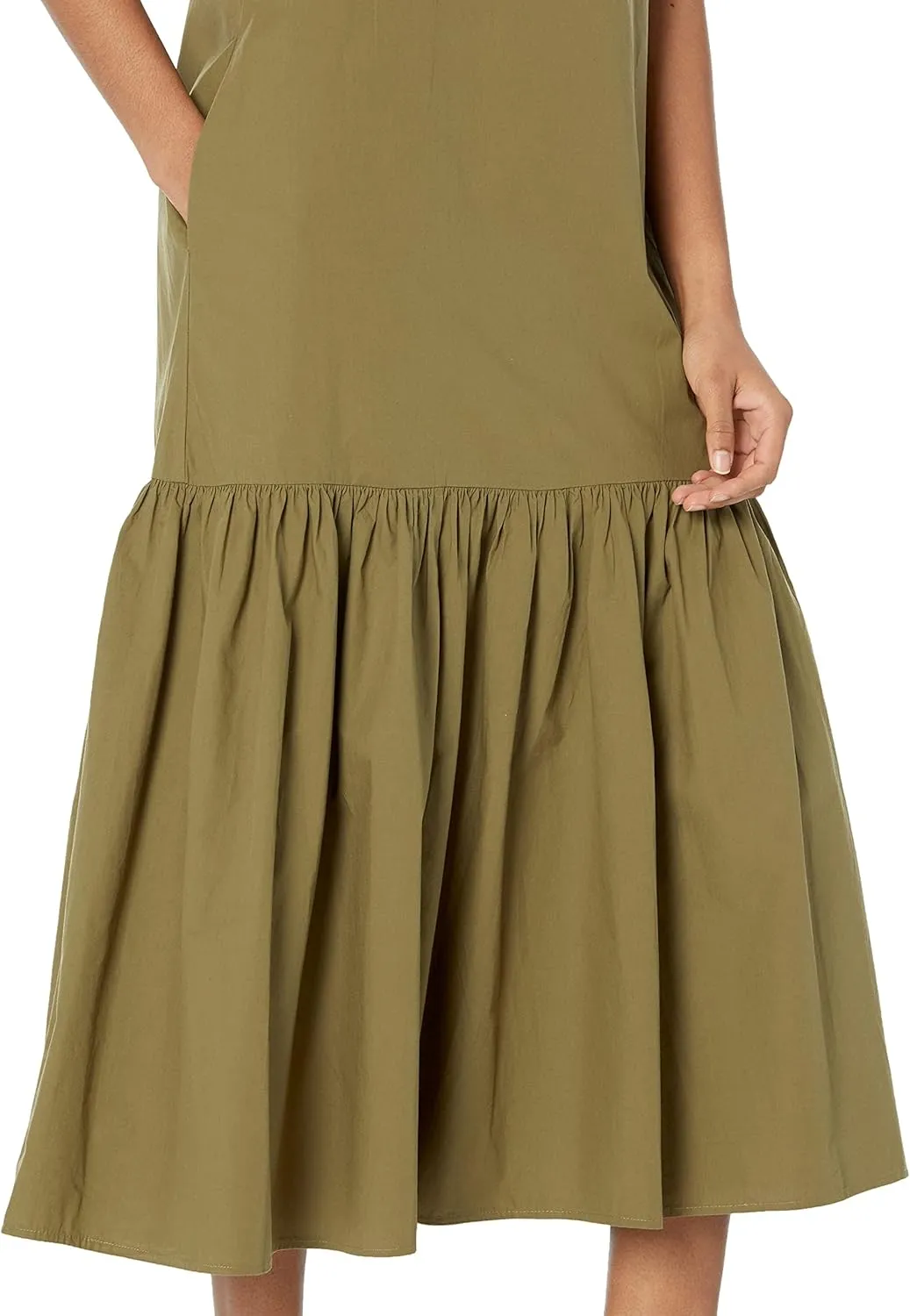 The Drop Women's Ilana Loose Sleeveless Wide-Hem Poplin Maxi Dress