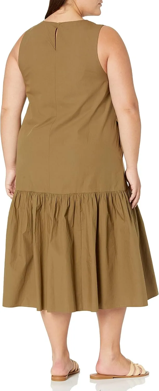 The Drop Women's Ilana Loose Sleeveless Wide-Hem Poplin Maxi Dress