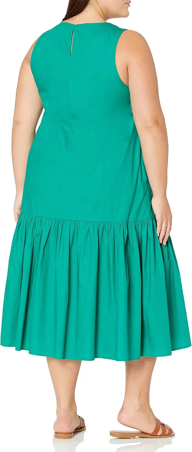 The Drop Women's Ilana Loose Sleeveless Wide-Hem Poplin Maxi Dress