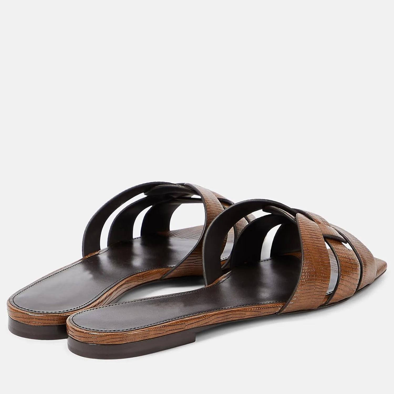 THESHY Women's Flat Sandals Square Toe Patent Leather Comfortable Slip on Slippers Casual Summer Dressy Beach Slide Sandals for Women