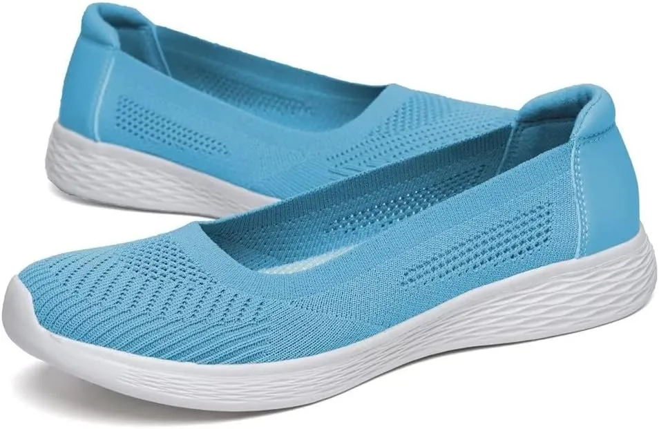 TIOSEBON Women's Comfortable Loafer Flat Foam Mesh Slip-On Walking Shoes