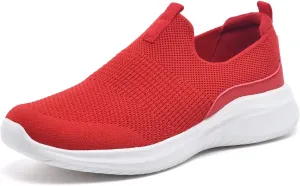 TIOSEBON Women's Walking Tennis Shoes Knit Slip on Mesh Comfortable Sneaker